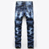 Mid Waisted Jeans Stretchy Casual Straight Pants Men's Ripped Jeans